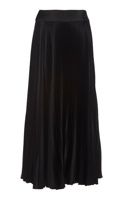 Alexandre Vauthier Pleated Satin Skirt In Black