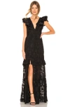 RACHEL ZOE RACHEL ZOE VIOLET GOWN IN BLACK,RZOE-WD212