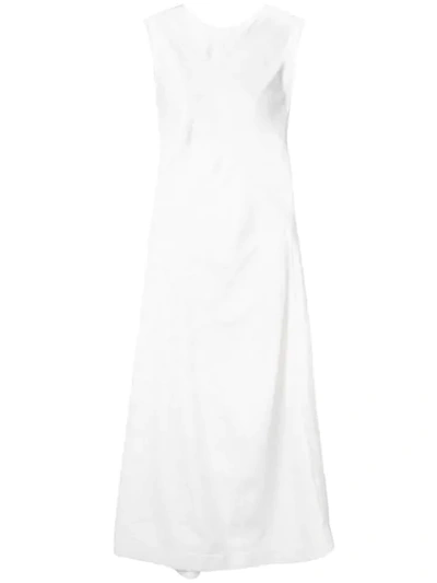 Jil Sander Asymmetric Linen-blend Maxi Dress In White