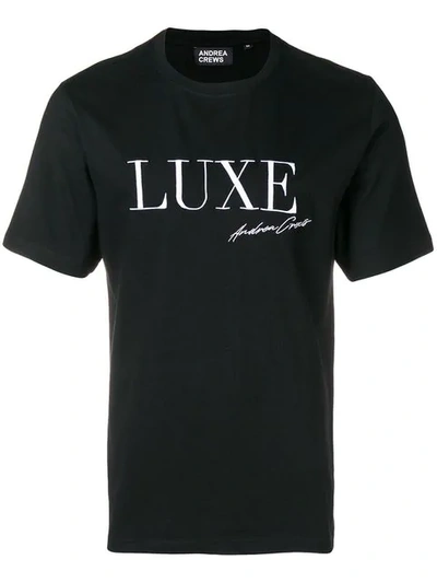 Andrea Crews Embroidered Luxe T-shirt In Black