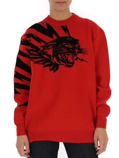 Givenchy Tiger Intarsia Sweater In Red