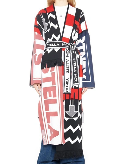 Stella Mccartney Graphic Logo-knit Oversized Cardigan In Multicolour