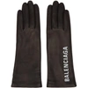 BALENCIAGA BALENCIAGA BLACK LEATHER GLOVES