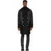 BALMAIN Black Caban Mix Coat