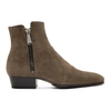 BALMAIN Brown Suede Anthos Boots