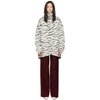 GIVENCHY GIVENCHY WHITE AND BLACK MOHAIR TIGER STRIPES TURTLENECK