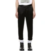 ANN DEMEULEMEESTER BLACK DROPPED INSEAM TROUSERS