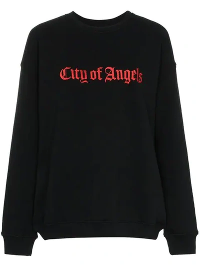 Adaptation City Of Angels Embroidered Cotton Sweatshirt In Black