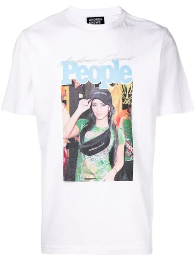 Andrea Crews Printed T In White