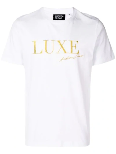 Andrea Crews Embroidered Luxe T-shirt - 白色 In White