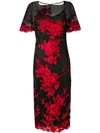 ANTONIO MARRAS ANTONIO MARRAS FLORAL EMBROIDERED SHEER DRESS - 黑色