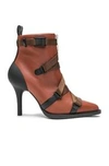 CHLOÉ CHLOE TRACY LEATHER CROSS STRAP ANKLE BOOTS IN BROWN