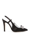 ALESSANDRA RICH ALESSANDRA RICH SATIN SWAROVSKI BOW PUMPS IN BLACK,ARIF-WZ1