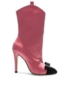 ALESSANDRA RICH ALESSANDRA RICH SATIN BOW BOOTS IN PINK,ARIF-WZ3