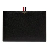 THOM BROWNE BLACK LEATHER POUCH