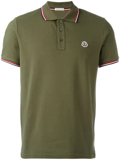 Moncler 条纹滚边polo衫 - 绿色 In Green