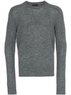 PRADA PRADA SHETLAND WOOL JUMPER - GREY