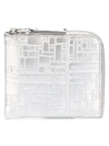 Comme Des Garçons Logo-embossed Leather Wallet In Metallic