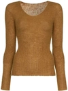 JACQUEMUS JACQUEMUS FITTED RIB JUMPER - BROWN