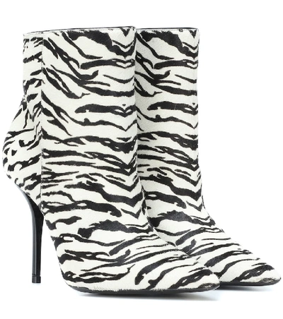 Saint Laurent Pierre Zebra-print Calf Hair Ankle Boots In Zebra Print