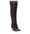 FENDI STRETCH KNIT OVER-THE-KNEE BOOTS,P00340009