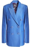 EMILIO PUCCI EMILIO PUCCI WOMAN DOUBLE-BREASTED WOOL AND SILK-BLEND TWILL BLAZER AZURE,3074457345619501747
