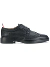 Thom Browne Classic Longwing Brogue Flat In Black Pebble Grain