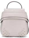 TOD'S TOD'S MINI FRONT LOGO BACKPACK - GREY