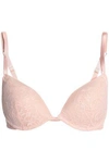ID SARRIERI WOMAN COTTON-BLEND LACE AND SATIN UNDERWIRED BRA BABY PINK,AU 4772211934112622