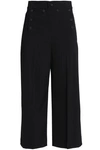 RED VALENTINO WOMAN CROPPED WOVEN STRAIGHT-LEG trousers BLACK,AU 3633577412017486