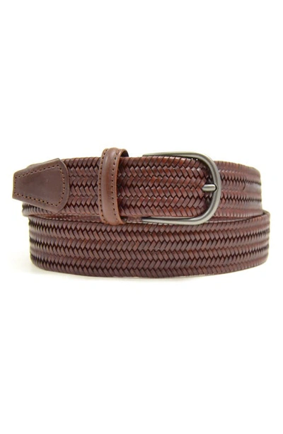 Anderson's Stretch Leather Belt In Mid Brown