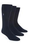 Polo Ralph Lauren Ralph Lauren 3-pack Supersoft Ribbed Socks In Navy