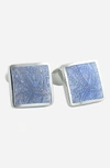 David Donahue Sterling Silver Cuff Links In Silver / Blue