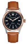 JACK MASON AVIATION LEATHER STRAP CHRONOGRAPH WATCH,JM-A102-402