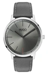 HUGO EXIST LEATHER STRAP WATCH, 40MM,1520009
