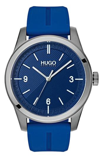 hugo boss watch blue rubber strap
