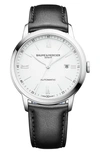 BAUME & MERCIER CLASSIMA AUTOMATIC LEATHER STRAP WATCH, 42MM,M0A10332
