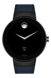 MOVADO CONNECT SILICONE & LEATHER STRAP SMART WATCH, 44MM,3660020