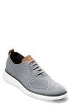 Cole Haan 2.zerogrand Stitchlite Water Resistant Wingtip In Ironstone/ White