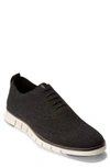 Cole Haan Zerogrand Stitchlite Wool Oxfords In Black Wool/ Ivory