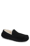 Ugg Ascot 1101110-blk Moccasin Mens Us 7 Black Suede Wool Slip On Slipper Dwa626 In Black Suede