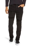 HUDSON VAUGHN MOTO SKINNY FIT JEANS,M746TWR