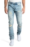 Prps Men's Rip/repair Distressed Tapered Jeans With Multi-stitch In Enchanted