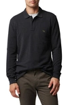 Rodd & Gunn Men's Long-sleeve Pique Polo Shirt In Charcoal