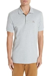 Burberry Hartford Classic Grey Cotton Polo In Light Grey