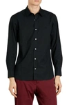 Burberry Louis Logo-embroidered Cotton-blend Poplin Shirt In Black