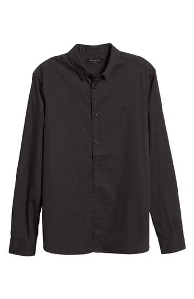 Allsaints Huntingdon Slim Fit Button-down Shirt In Black