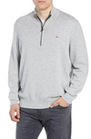 Vineyard Vines Palm Beach Quarter-zip Sweater In Light Heather Gray