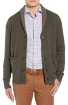 PETER MILLAR MERINO WOOL & YAK DOWN SHAWL COLLAR CARDIGAN,MF18S85