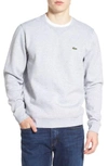 Lacoste Cotton-blend Brushed Fleece Sweatshirt In Grey
